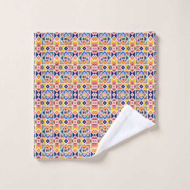 Toalhas com um vibrante padrão de mosaico  (Pano de lavar)