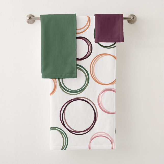 Toalhas Conjunto Bandeja dos Círculos de Boho (Insitu)