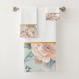 Toalhas CONJUNTO bonito DE TORNO DE BANHEIRA AZUL FLORAL D
