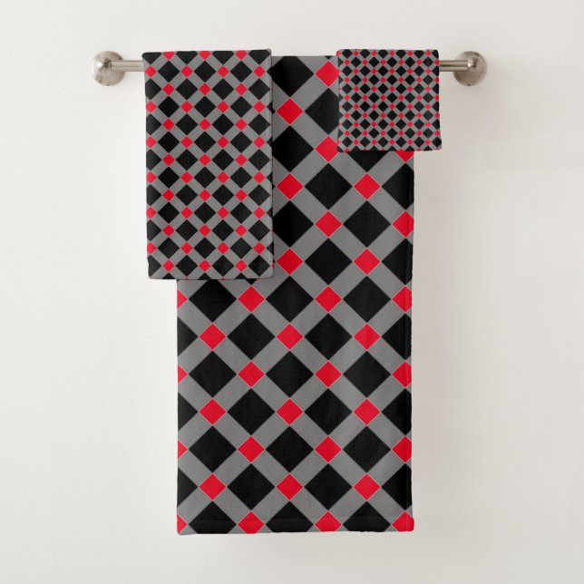 TOALHAS CONJUNTO CLÁSSICO DE TOWEL DE BANHEIRA VERMELHA DE (Insitu)