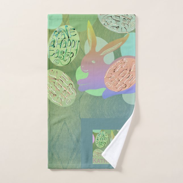 Toalhas Conjunto De Bandas De Ovos De Coelho Da Páscoa (Toalha de mão)