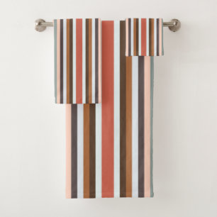 Toalhas Conjunto de Bandeja de Padrão Striped Multicolor