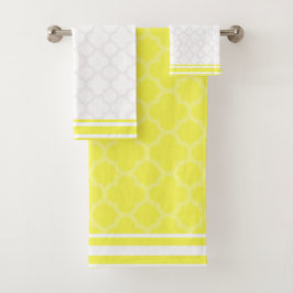 Toalhas Conjunto de Bandeja de Quatrefoil Amarelo