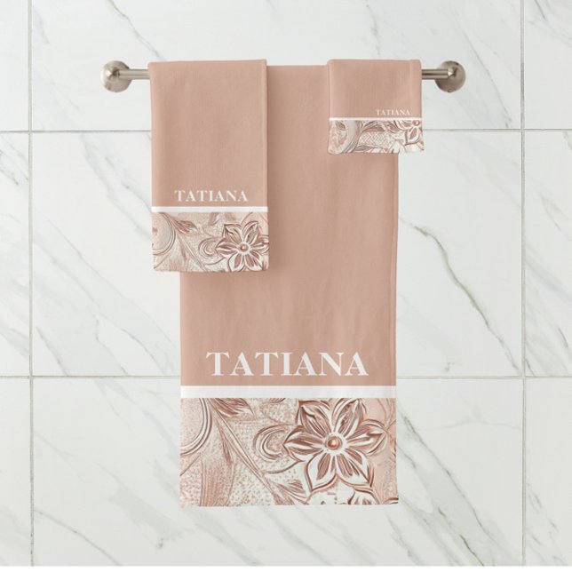 Toalhas Conjunto De Bandeja Floral Do Creme Elegante (Criador carregado)