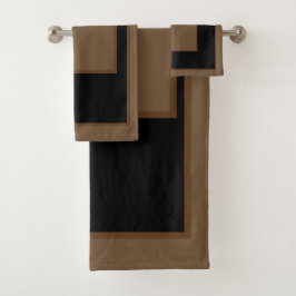 Toalhas Conjunto de Bandejas de Banho Preto Castanho