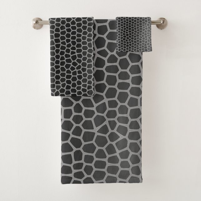 TOALHAS CONJUNTO DE BANHEIRA DE CINZAS DE PRATA LEOPARD (Insitu)