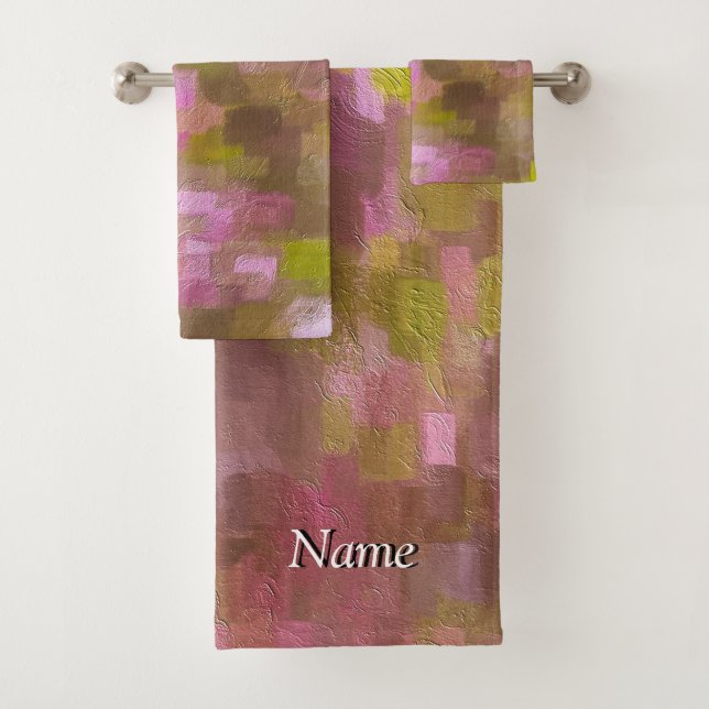 Toalhas Conjunto de Banheiras de Pinks Abstrato de primave (Insitu)