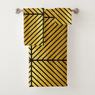 Toalhas Conjunto de Banheiras Douradas de Textura Folha de