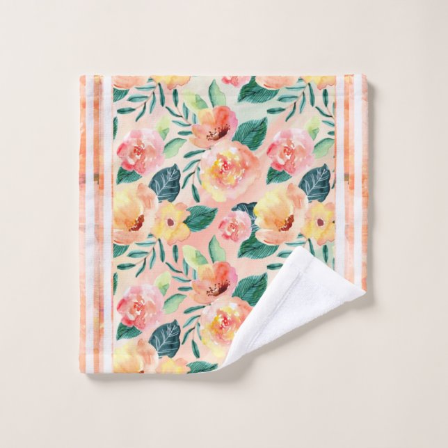 Toalhas Conjunto De Banheiras Florais Com Banho De Coral (Pano de lavar)