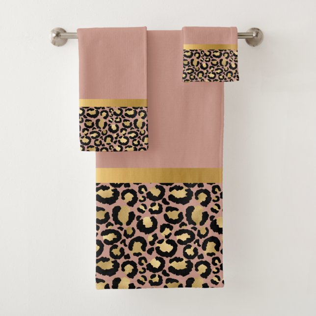 Toalhas CONJUNTO DE BANHEIROS DE LEOPARD DE PINCO BRUTO Do (Insitu)