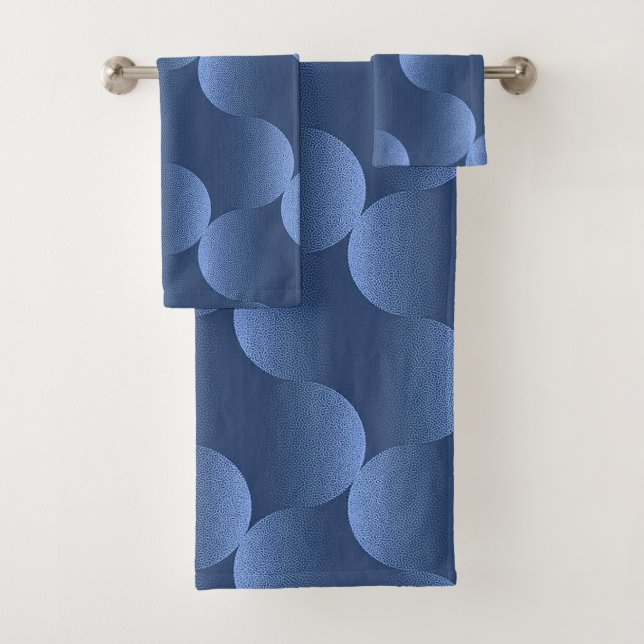 Toalhas 💙 Conjunto de Banho Azul Abstrato Vibrante Estilo (Insitu)