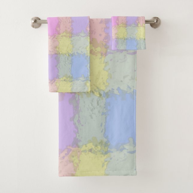 Toalhas Conjunto de Banho Xadrez Pastel Multicolor (Insitu)