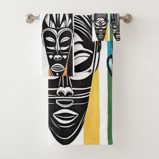 Toalhas Conjunto de Máscaras Tribais Africanas (Insitu)