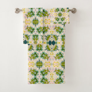 Toalhas Conjunto de ouros do Impressão do Flor Verde do 