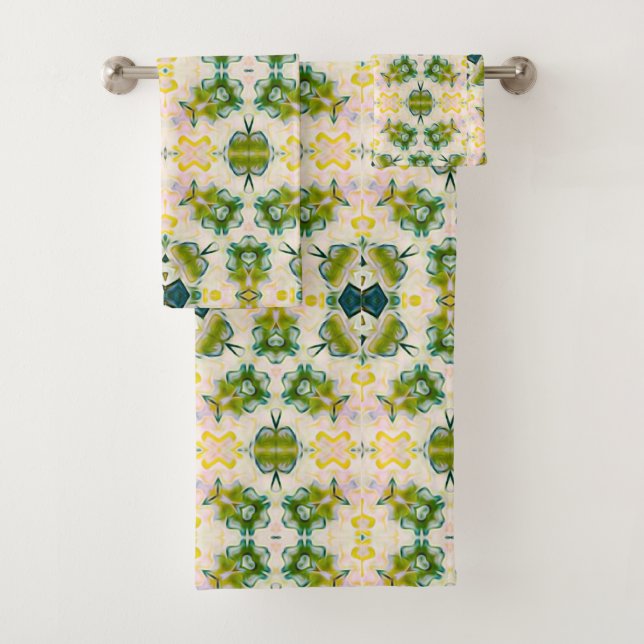 Toalhas Conjunto de ouros do Impressão do Flor Verde do  (Insitu)