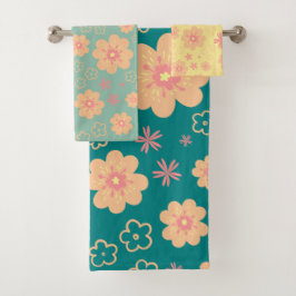 Toalhas Conjunto de Padrões Florais De Corte De Vintage Cu