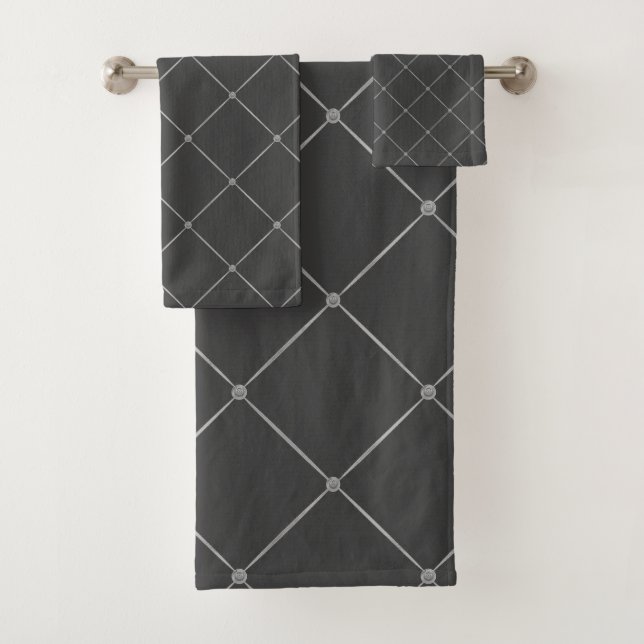 Toalhas CONJUNTO DE TORNEIAS DE Cinza DE Prata LUXURIOSA (Insitu)