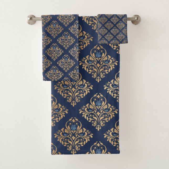 TOALHAS CONJUNTO DE TORNEIAS DE HAMPTON DOURADO COM MARINH (Insitu)