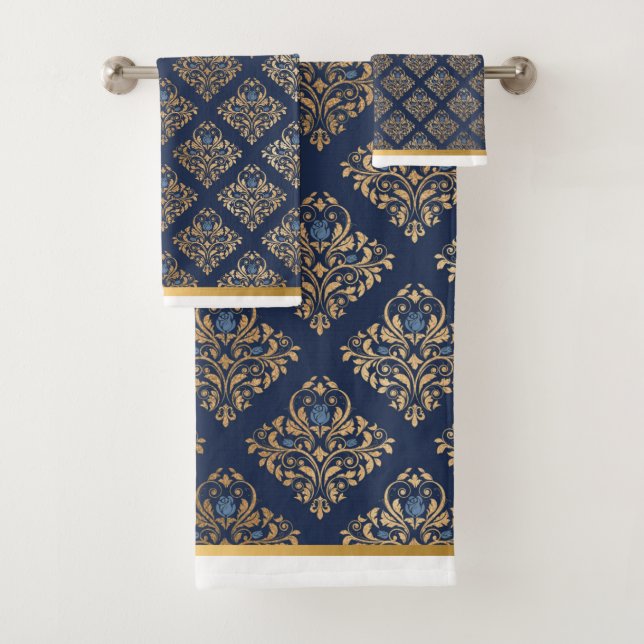 TOALHAS CONJUNTO DE TORNEIRAS DE TRIM DOURADO DE MARINHO L (Insitu)