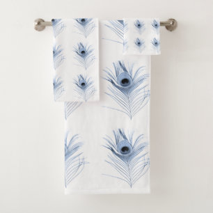 TOALHAS CONJUNTO DE TORRE DE BANHEIRA BRANCO AZUL DE PENAS