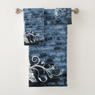 Toalhas Conjunto de Torres Azul Eiffel Towel Grunge
