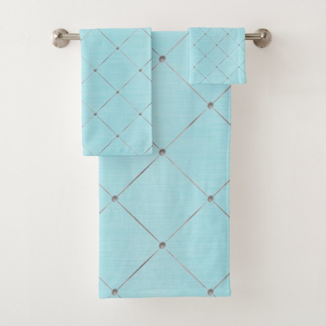 TOALHAS CONJUNTO DE TOWEL DO BANHEIRO AZUL PATTERNADO DE P (Insitu)