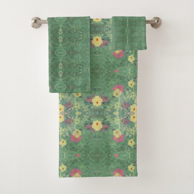Toalhas Conjunto Floral Verde de Bandeja (Insitu)