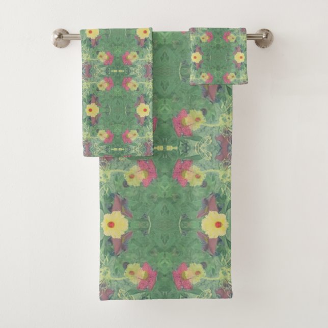 Toalhas Conjunto Floral Verde de Bandeja (Insitu)