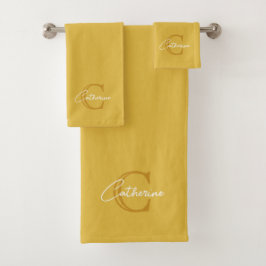 Toalhas Conjunto Simples de Bandas Monográficas Amarelas d