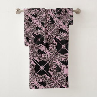 Toalhas de Banheiras de Padrão Violeta Preto abstr