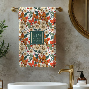 Toalhas de Banho Boho Outono Florais Sage Terracot