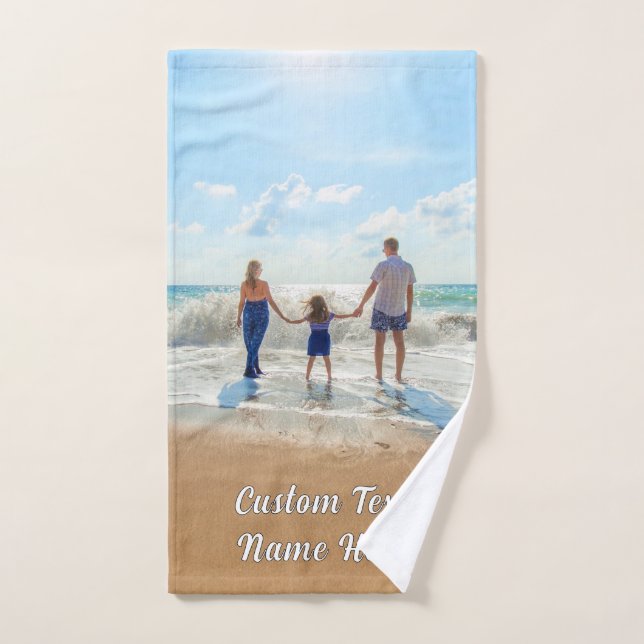 Toalhas de Banho com Foto Personalizadas com Texto (Toalha de mão)