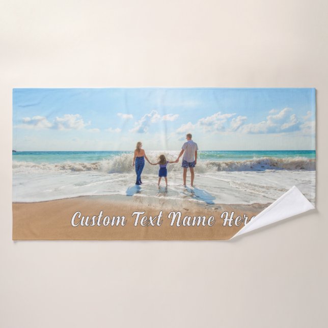 Toalhas de Banho com Foto Personalizadas Texto Nom (Toalha de Banho)