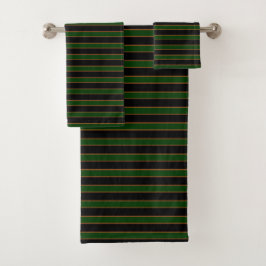 Toalhas de Banho com Padrão Listrado Verde Vintage