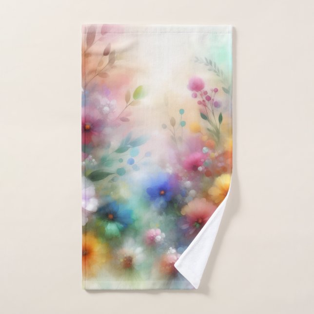 Toalhas de Banho Conjunto de Flores Abstratas em A (Toalha de mão)