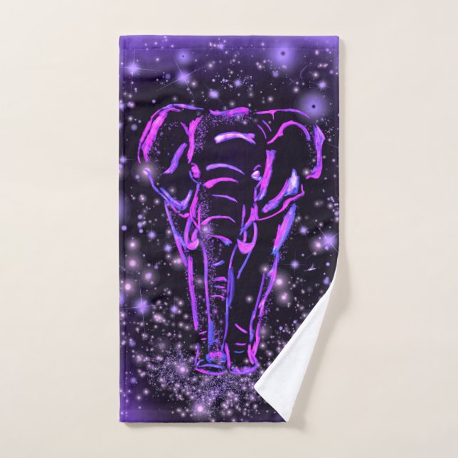 Toalhas De Banho De Elefante Fixam Noite Estrelada (Toalha de mão)