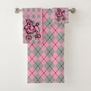 Toalhas de Banho de Poodle Rosa Retrotraídas Defin