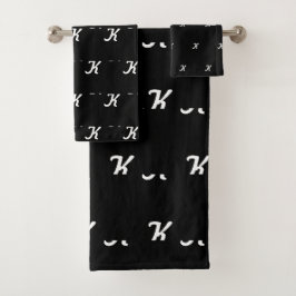 Toalhas de Banho Iniciais (Preto e Branco)