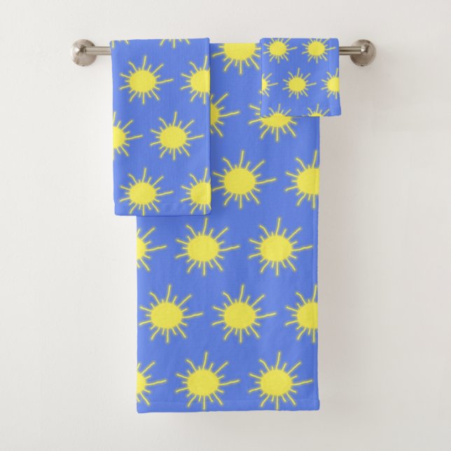 Toalhas de Banho Meu Sol (Azul Céu e Amarelo) (Insitu)