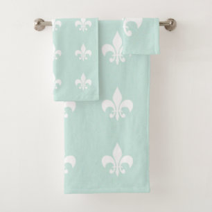 Toalhas de banho Pastel de Seafoam da flor de lis