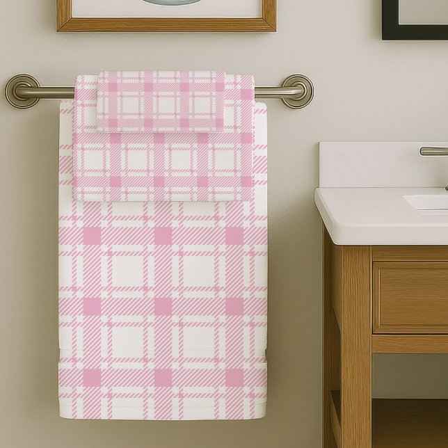 Toalhas de Banho Rosa Elegantes Visão Suave e Refi (Elegant Pink Bath Towels Soft and Refined Look)