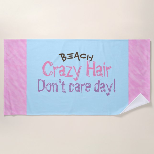 Toalhas de Cabelo Rosa Roxo Azul Praia (Frente)