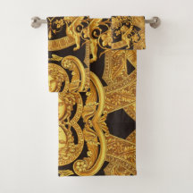 Toalhas de convidados Gold Medusa com ornamentos b