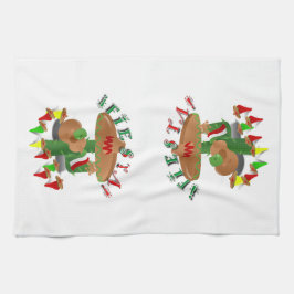 Toalhas De Mão Fiesta Cactus w/Sombrero & Guitar