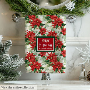 Toalhas de Natal Elegantes Vermelho Verde Design F
