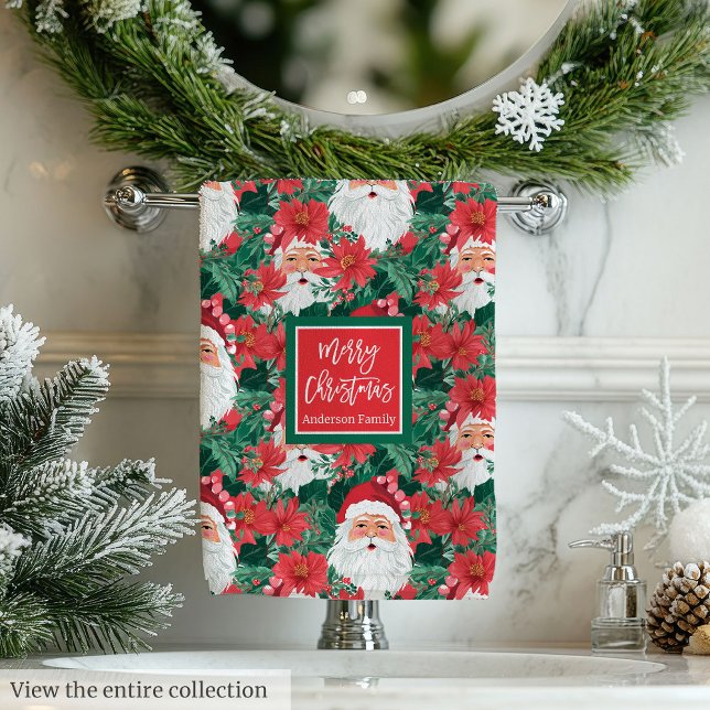 Toalhas de Natal vermelhas e rosa quente da moda p (Trendy hot pink and red Christmas preppy towels)