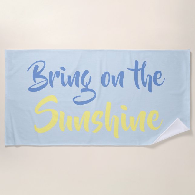 Toalhas de Praia Amarelo Azul Sunshine (Frente)