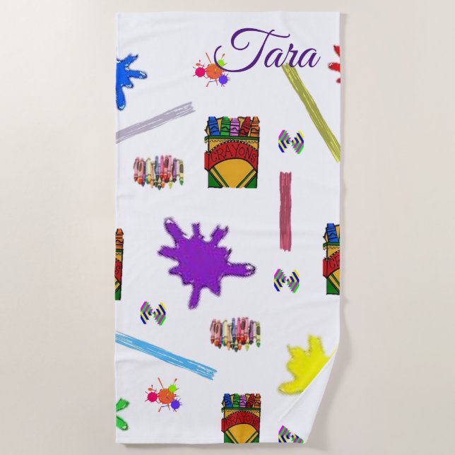 Toalhas de praia Crayons (Frente)