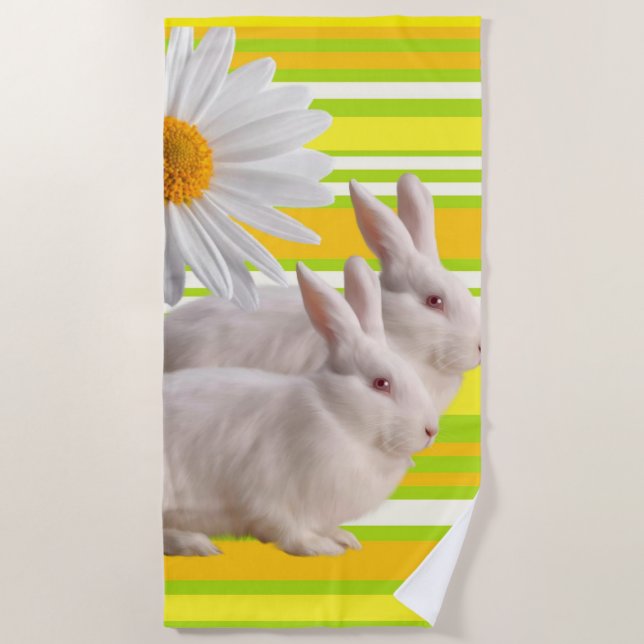 Toalhas de praia margarida branca (Frente)