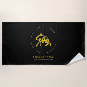 Toalhas de praia personalizadas escuras com logoti
